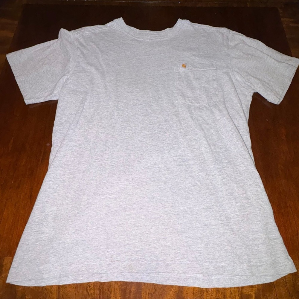 Carhartt Outdoor Fishing Graphic Pocket‎ Tee Gray Relaxed Fit Workwear Shirt L